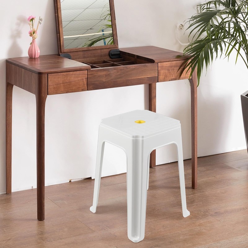 Generic Neadas 6 Packs Plastic Stacking Backless Stools, Square Stackable