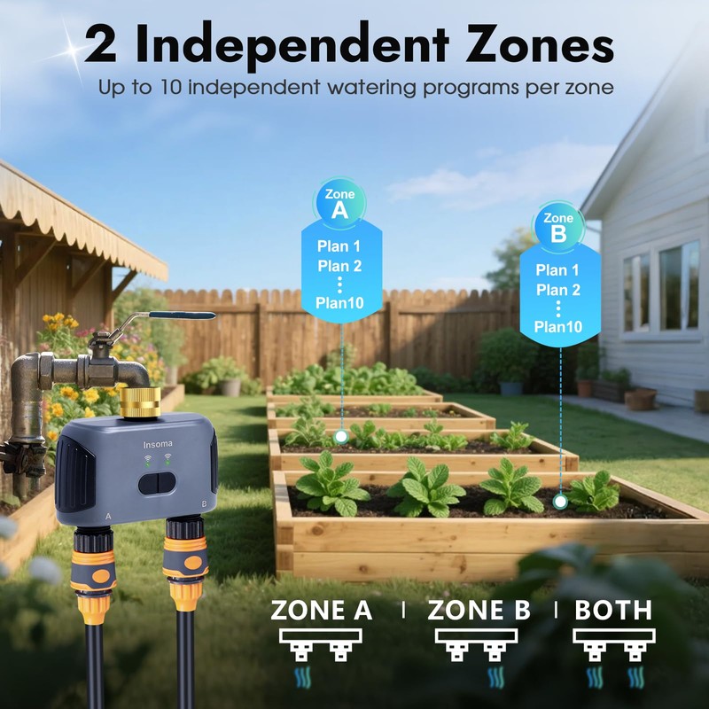 WiFi Water Timer for Garden Hose with Brass Inlet,Smart Hose