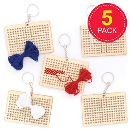 Baker Ross PJ115 Make Your Own Union Jack Keyring Kit - Pack of 5, British Themed Sewing Craft Kit for Kids