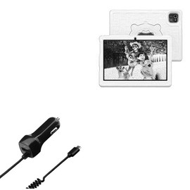 BoxWave Car Charger Compatible with Anyway.GO Android 10.0 Tablet PC AYG10061 (10.1 in) - Car Charger Plus, Car Charger Extra USB Port with Integrated Cable - Black