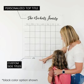 Custom Calendar 2025, Minimalist Calendar, Calendar 2025, Dry Erase Calendar, Acrylic Calendar, Clear Calendar for Wall (Brushed Cursive, White, 23"x31")