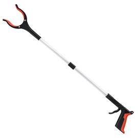 Upgrade Grabber Reacher Tool, 360° Rotating Head, Wide Jaw, 32" Foldable, Lightweight Trash Claw Grabbers for Elderly, Reaching Tool for Trash Pick Up Stick, Litter Picker, Arm Extension (Orange)