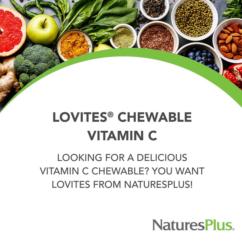 NaturesPlus Lovites - 90 Chewable, Heart-Shaped Tablets - 500mg Vitamin