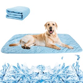 DELIFUR Dog Cooling Blanket - Lightweight Pet Cooling Blanket Bed Cover for Summer Self Cooling Mat for Medium Large Dogs Throw Blanket for Kennel Sofa Couch Machine Washable (L: 51.2"x39.4")