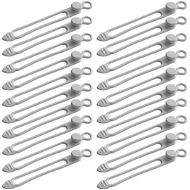TENOC Silicone Cable Ties 20 Pcs Grey Reusable Cable Holder Elastic Cord Straps Flexible Wire Organizer for Phone Tablet Charging Cable and Headset or Others