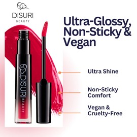 DISURI Beauty TITLE Glossy Blast Lip Gloss - Girls Lip Gloss with Non-Sticky Formula - Get Ultra Shine with Flavored Lip Gloss - 0.8 FL Oz Lip Gloss for Girls & Women - (Miami Splash: M39)