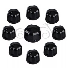 Unbranded Gloss Black Diamond Cut Engine Bolt Cap Set For Harley Road Glide FLHX FLHT FLHR