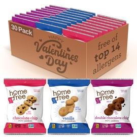 Homefree Treats You Can Trust Gluten Free Mini Cookies, Single Serve, Variety Pack (Pack of 30)