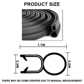 Car Trim Seal with Top Bulb - 40 Feet Car Door Rubber Seal Strip, Fits 1/16" Edge, Automotive Weather Stripping for Cars, Boats, RVs, Trucks, and Home Applications