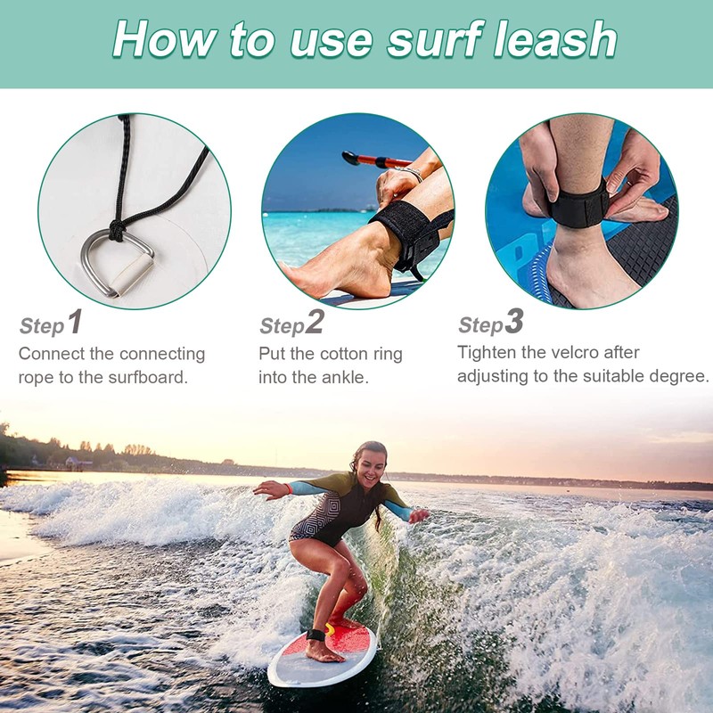 Ruikdly SUP Leash 5.5 mm 10 Feet Rolled TPU Paddle