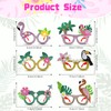 6 Pcs Hawaiian Luau Party Glasses Decor - Glitter Tropical