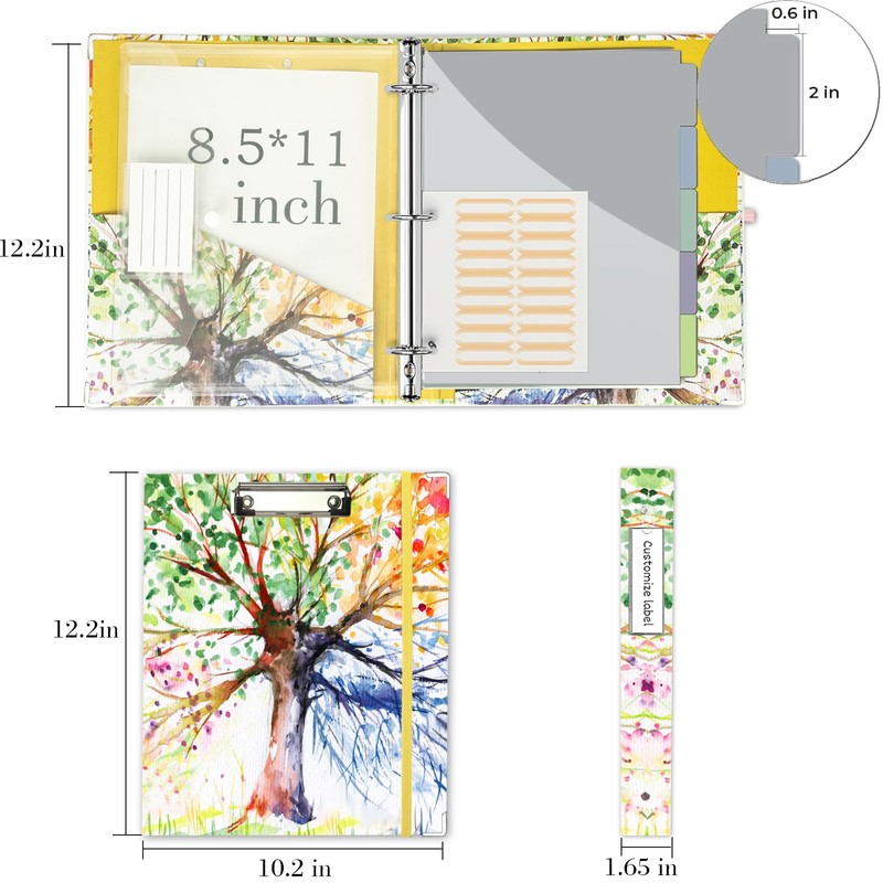 1 Inch 3 Ring Binder Organizer, Three Ring Binder with