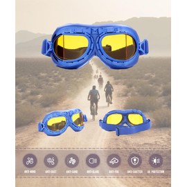 CRG Sports Motorcycle Goggle Vintage Aviator Pilot Style Motorcycle Cruiser Scooter Goggle for Man,Women, Adult