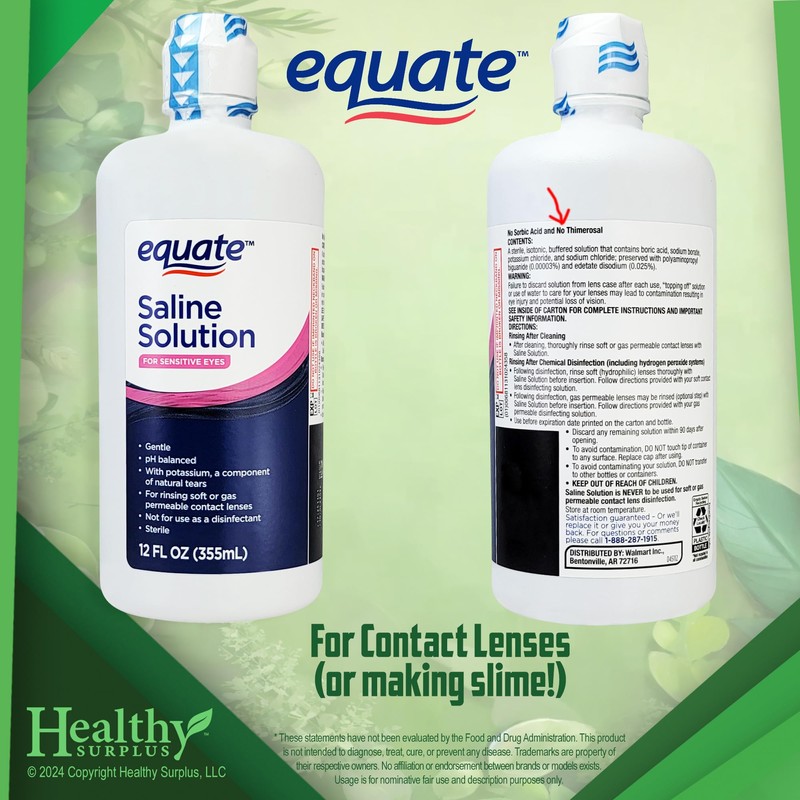 Equate Saline Solution 12 Oz and Vital Volumes Vision Vitality