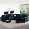 Belffin Small Storage Ottoman Module for Modular Sectional Sofa Blue
