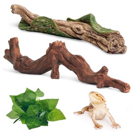 Apatal Reptile Climbing Branches Decor 3 Pcs Corn Snake Terrarium Habitat Decoration Resin Tree Branch for Bearded Dragon Lizard Geckos Frog Chameleon and Hermit Crab