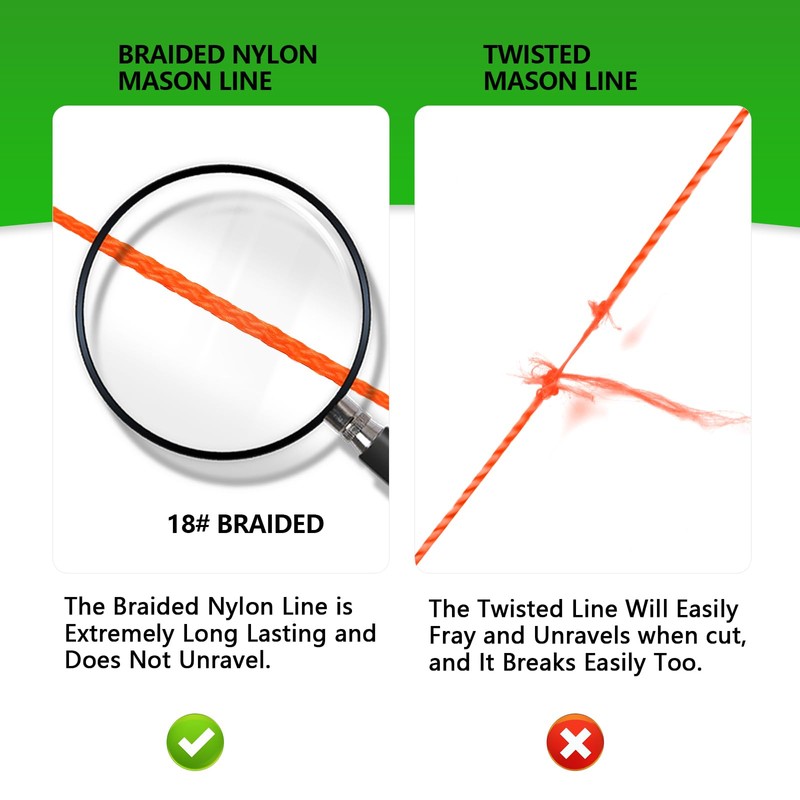 Adanluxe Mason Line Nylon String Line, 250Ft #18 Braided Twine
