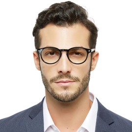 OCCI CHIARI Stylish Round Reading glasses Men 1.5x Lightweight Comfort Readers for Small face(1.0 1.25 1.5 1.75 2.0 2.25 2.5 2.75 3.0 3.5 4.0 5.0 6.0)