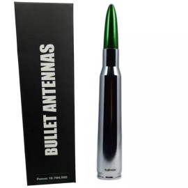 VMS Chrome and Green Bullet Antenna For Ford F150 F250 F350 All Years and Models