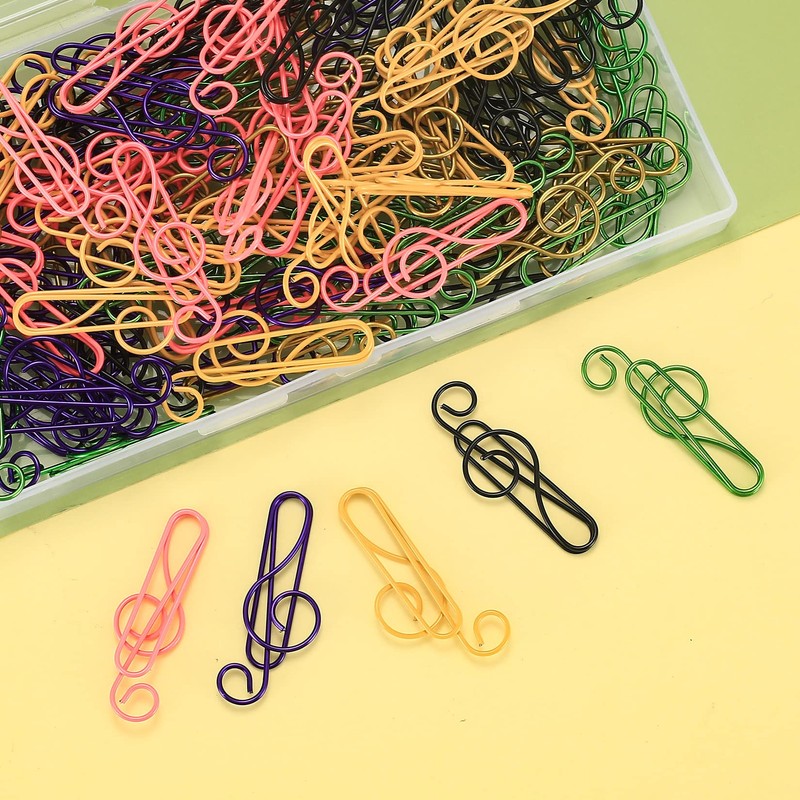 108 Pcs Musical Notes Paper Clips, Musical Notes Paperclips, Coloured