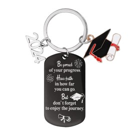 Graduation Keychain, Stainless Steel College Graduate Keychain Graduation Gifts Key Chain 2024 Senior 2024 Key Chain for Her Him College High School Students