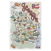 Fish Kiss® 16"x24" Georgia Map Dish Towel is of 100%