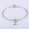 Letter Initial A-z Alphabet Beads Solid 925 Sterling Silver Dangle