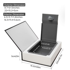 Real Paper Diversion Book Safe Storage Box, Dictionary Secret Safe with Code Lock/Key, flip Book Hidden Safe (M Key, Les Miserables)