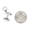 LGU Sterling Silver Oxidized 50 lb Dumbbell Charm