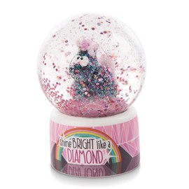 NICI 47656 Unicorn Diamond Dust Shine Bright Snow Globe, Pink