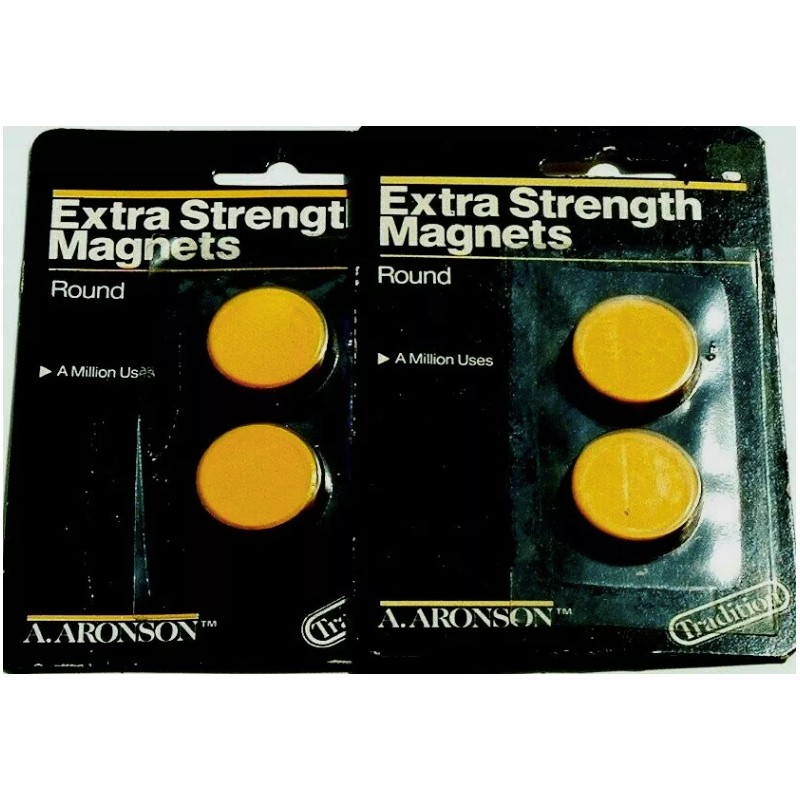 Set Of 2 Aronson Extra Strength Magnets YELLOW ROUND Perfect