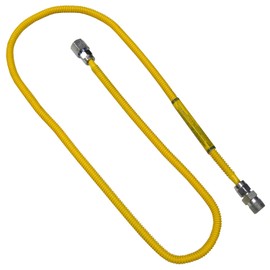 LASCO 10-1213 Flexible Coated Gas Appliance Supply Line, 60-Inch, 3/8-Inch OD Connector with 1/2-Inch MIP X 1/2-Inch FIP Fittings