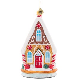 Christopher Radko Hand-Crafted European Glass Christmas Decorative Ornament, Sweetest Chalet