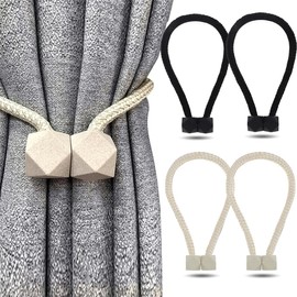 Pack of 4 Magnetic Curtain Tiebacks, Curtain Tiebacks Buckles Holdbacks Holder Hook Clip for Home Bedroom Office Decorative Curtain for Home Decoration