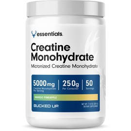 Bucked Up Mango Pineapple Creatine for Women and Men - Easy to Mix Vegetarian - Flavored Creatine Monohydrate Powder - Made in USA - 5G Per Serving - 50 Servings - 250 Grams Per Container