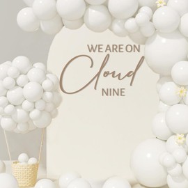 On Cloud Nine Decal for Ballon Arch Peel and Stick - Cloud Baby Shower Decorations,We are On Cloud 9 Welcome to Baby Shower Sign,Gender Reveal Party Stickers, On Cloud Nine Bridal Shower Decorations