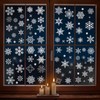 93Pcs Large Glitter Snowflake Window Stickers Silver, ADQUATOR 9 Sheets