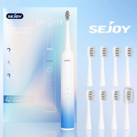 SEJOY Sonic Electric Toothbrush Rechargeable With 8 Brush Heads 6 Modes Timer
