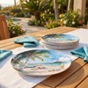 molidiki 12-Piece Melamine Dinner Plates, 10.5" Beach Coastal, BPA-Free.