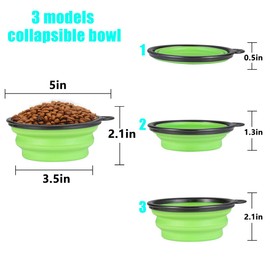 Collapsible Dog Bowl,2 Pack Portable and Foldable Pet Travel Bowls Collapsable Dog Water Feeding Bowls Dish for Dogs Cats and Small Animals,with Lids (Small, Blue+Green)