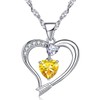 Emma Manor EM Love Heart Necklace 14k White Gold Plated
