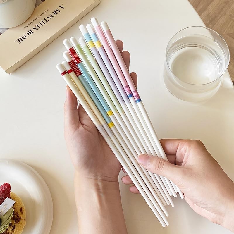 Ceramic Chopsticks and Spoons Set - Reusable, Dishwasher Safe, Non-Slip