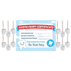 Nikki's Knick Knacks Tooth Fairy Certificate and Tooth Saver Necklace Fairy Boxes - Dentist Tooth Fairy Set