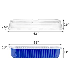 EUSOAR Dessert Cups with Lids, 50pcs 6.8oz 6.5"x2.5"x1.2" Aluminum Foil Baking Cups Mini Loaf Pans Tin Disposable, Ramekins Containers Wrappers Cheesecake Creme Brulee for Party Gathering