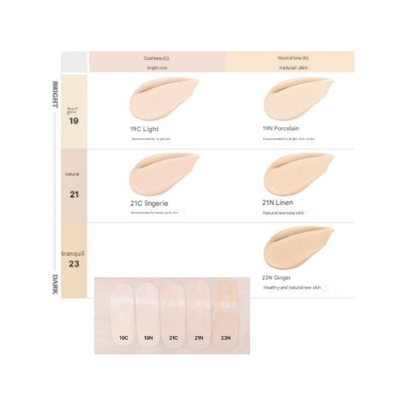 CLIO Kill Cover Mesh Glow Essential Cushion 15g*2ea, Color:21N Linen