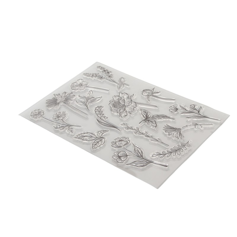 6pcs Clear Stamps Innovative Decorative Flower TPR Clear Stamps for