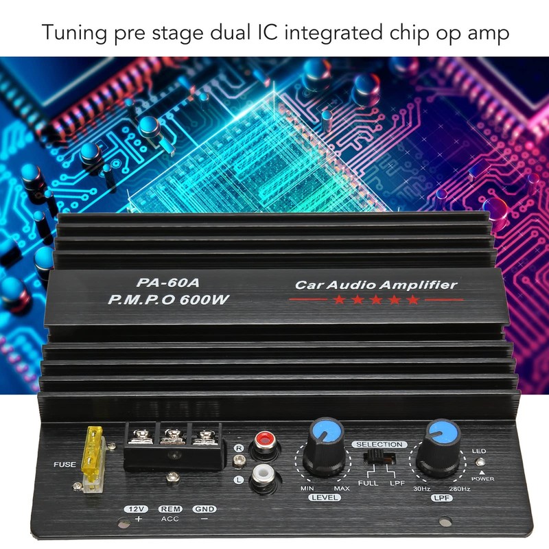 12V 600W Car Amplifier Board, High Performance Subwoofer Amplifier, Car