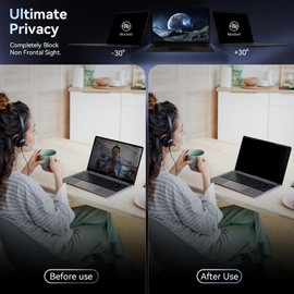 Magnetic 13.3 Inch Laptop Privacy Screen for 16:9 Computer Monitor, Removable Anti Glare Blue Light Filter Protector, 13 In Privacy Shield Compatible with Lenovo Hp Dell Acer Asus Thinkpad Envy Xps