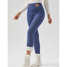 JK SUE JONES Women Winter Warm Thick Leggings Fleece Lined Jeggings Jeans Stretchy Soft Thermal Sherpa Pants Cashmere High Waist Tights