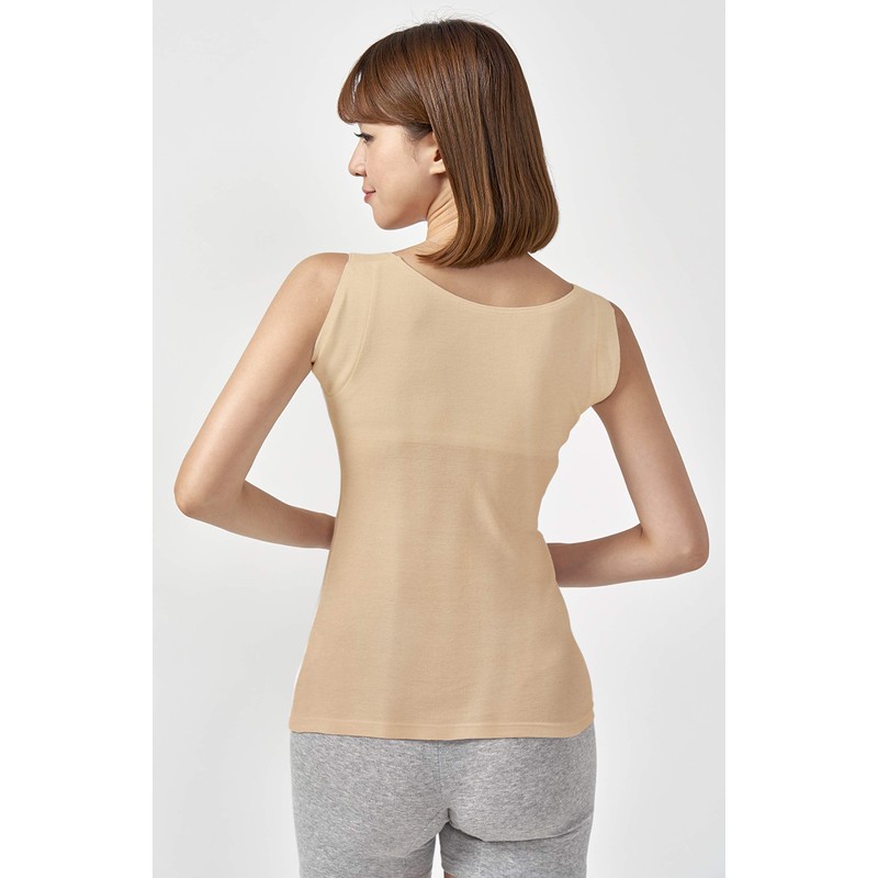 Selvin 100% Cotton Boiling Sweat Guard Bra Tank, Beige, 1